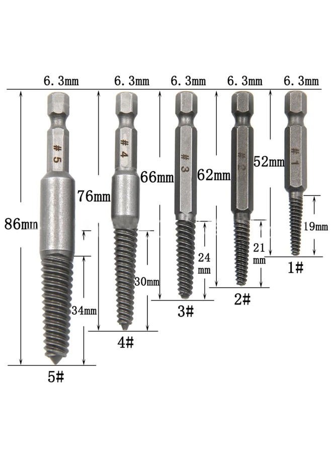 Eyech 10Pcs Broken Screw Extractor Set, Stripped Screw Extractor Drill Bit Kit 1/4 Inch Hex Shank Damaged Bolts Removal Tool - Image 2