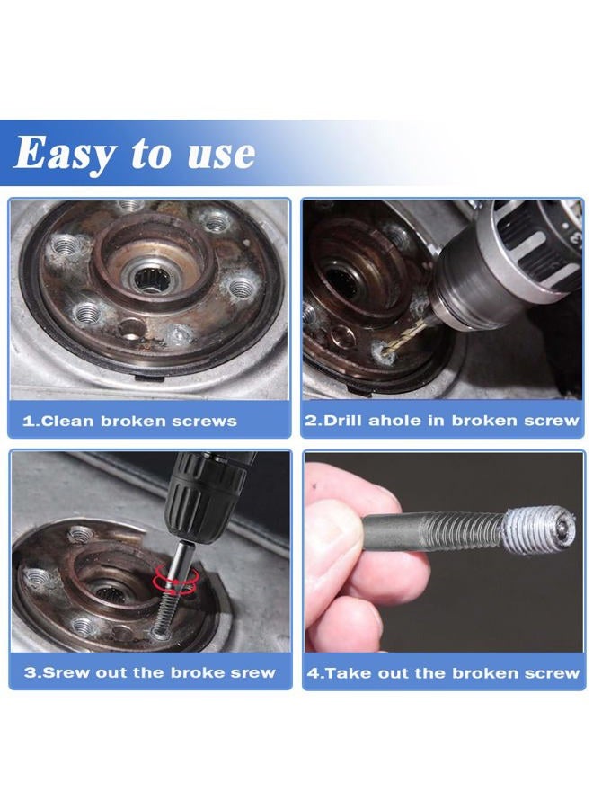 Eyech 10Pcs Broken Screw Extractor Set, Stripped Screw Extractor Drill Bit Kit 1/4 Inch Hex Shank Damaged Bolts Removal Tool - Image 5