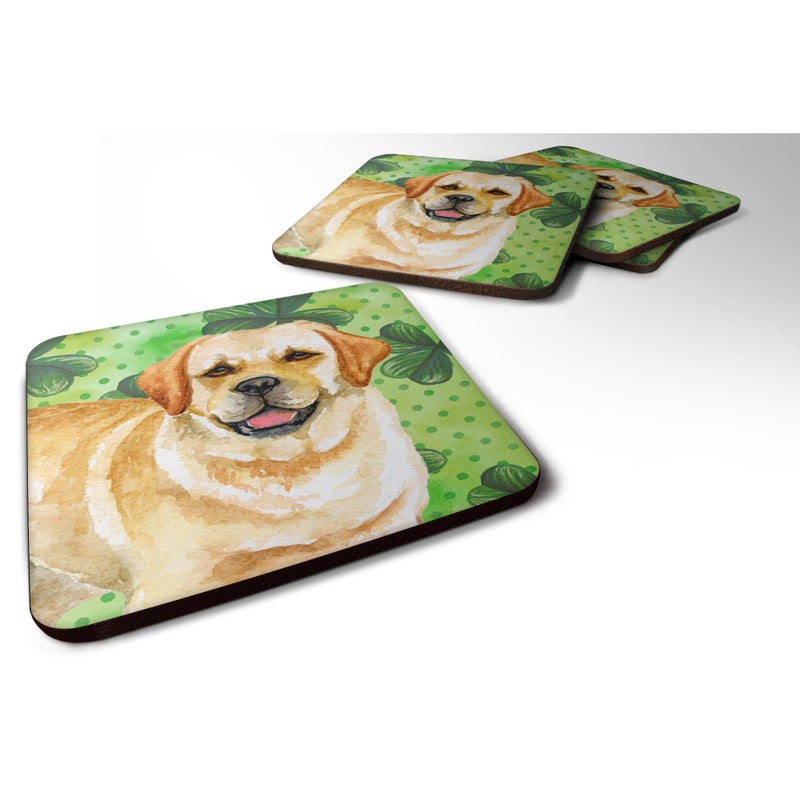 Caroline's Treasures ""Caroline's Treasures Golden Retriever St Patrick's Decorative coasters  Multicolor"" 