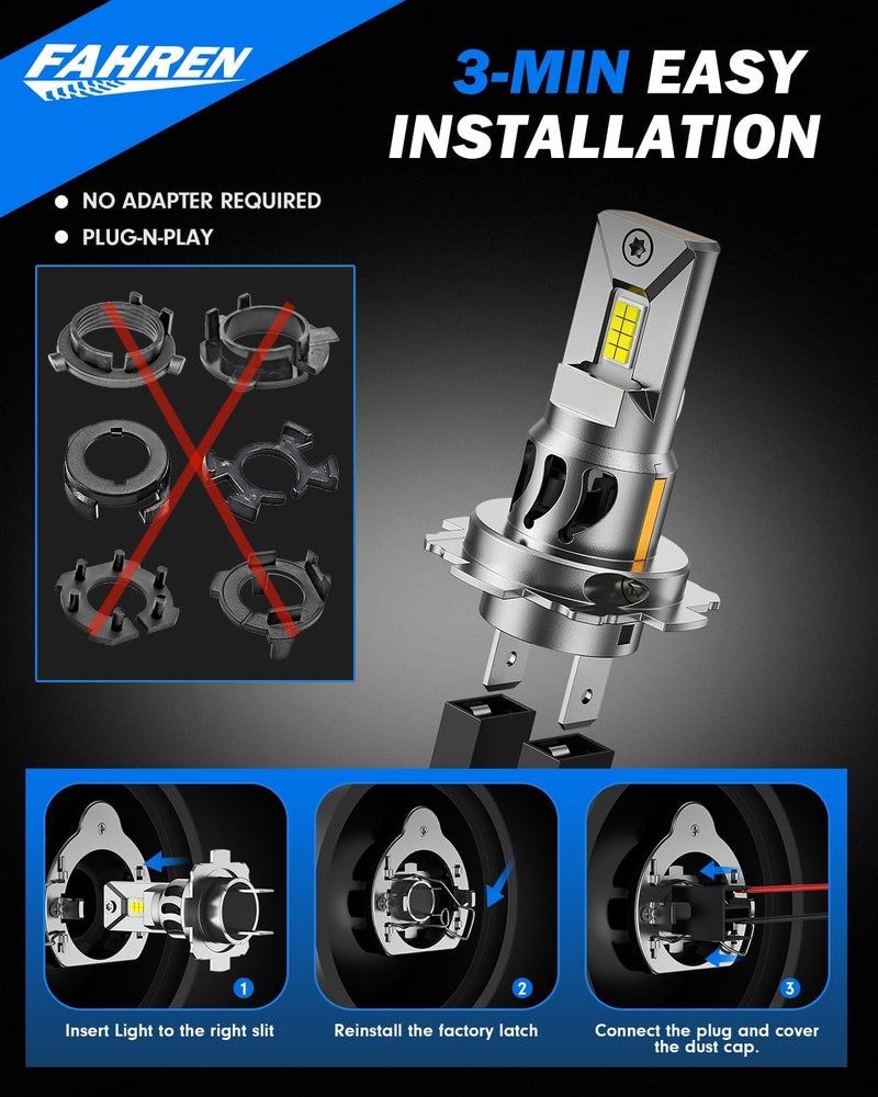 FAHREN H7 LED Fog Light Bulbs - 20000LM 6500K (Pack of 2) - Image 4