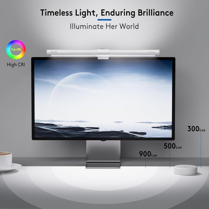 Monitor Light Bar Remote Backlight for Eye Caring 40cm Curved Computer Screen Light Bar Stepless Dimming Hue Adjustment No Glare CRI95 For Gaming, Work, Home Office Desk Lamp - Image 2