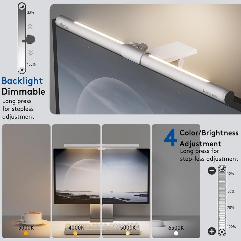 Monitor Light Bar Remote Backlight for Eye Caring 40cm Curved Computer Screen Light Bar Stepless Dimming Hue Adjustment No Glare CRI95 For Gaming, Work, Home Office Desk Lamp - Image 4