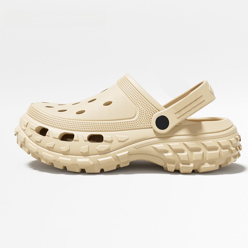 Thick Sole Slippers Unisex Cute Breathable Anti-Slip Platform Khaki