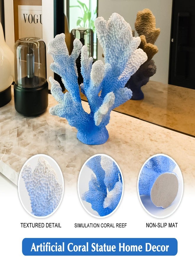 Accessoryway Santorini Blue Coral Reef Decor for Home -Faux Coral Reef Beach Centerpiece Room Table Decorations,Ocean Nautical Themed Party Decor & Beach Decorations for Home Bathroom -8.2" - Image 2