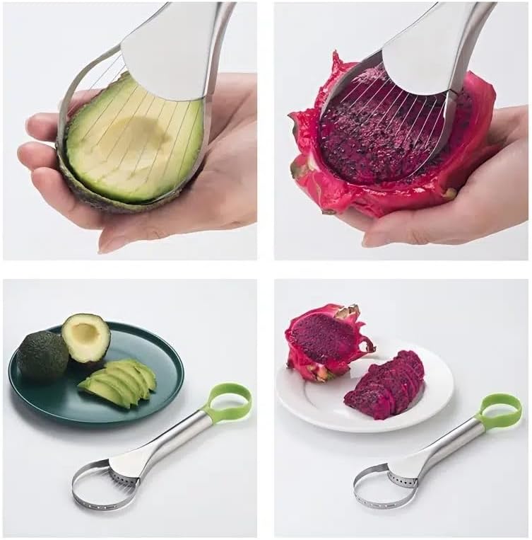 shofilt Avocado Slicer Tool – 2-in-1 Avocado Cutter & Saver | Stainless Steel Avocado Knife & Pitter | Multi-Function Fruit Cutter for Dragon Fruit, Kiwi, Papaya | Dishwasher Safe - Image 4