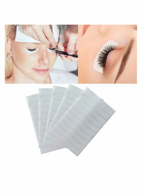 Eyeshadow Shields, Makeup Tape Supplies, Adhesive Under Eye Crease Shields for Prevent Eyelash Extensions, Tinting and Lip Makeup Residue Lint Free Eye Gel Pad, 5 Sheet Total of 100 Stickers