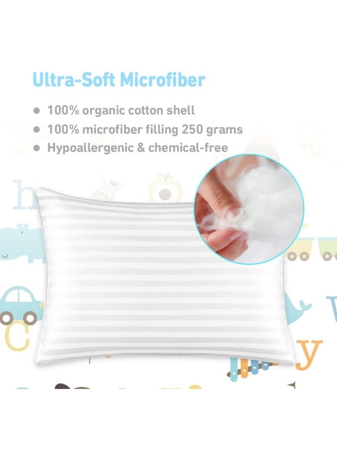 Babebay Toddler Pillow,13x18 Toddler Pillows for Sleeping, Machine Washable Kids Pillow with Soft Cotton Pillowcase, 1 Pack - Image 4