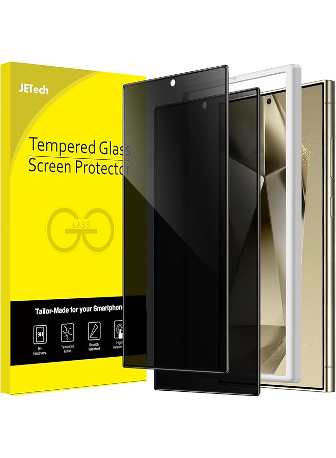 جي تيك واقي شاشة الخصوصية لهاتف Samsung Galaxy S24 Ultra 5G مقاس 6.8 بوصة من الزجاج المقوى المضاد للتجسس مع أداة تثبيت سهلة ومتوافق مع فتح بصمة الإصبع وعبوتين - Image 1