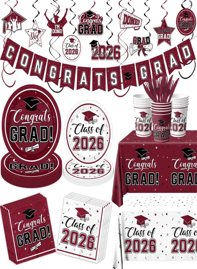 Bezkega graduation party plates and napkins banner (Maroon) - Image 1