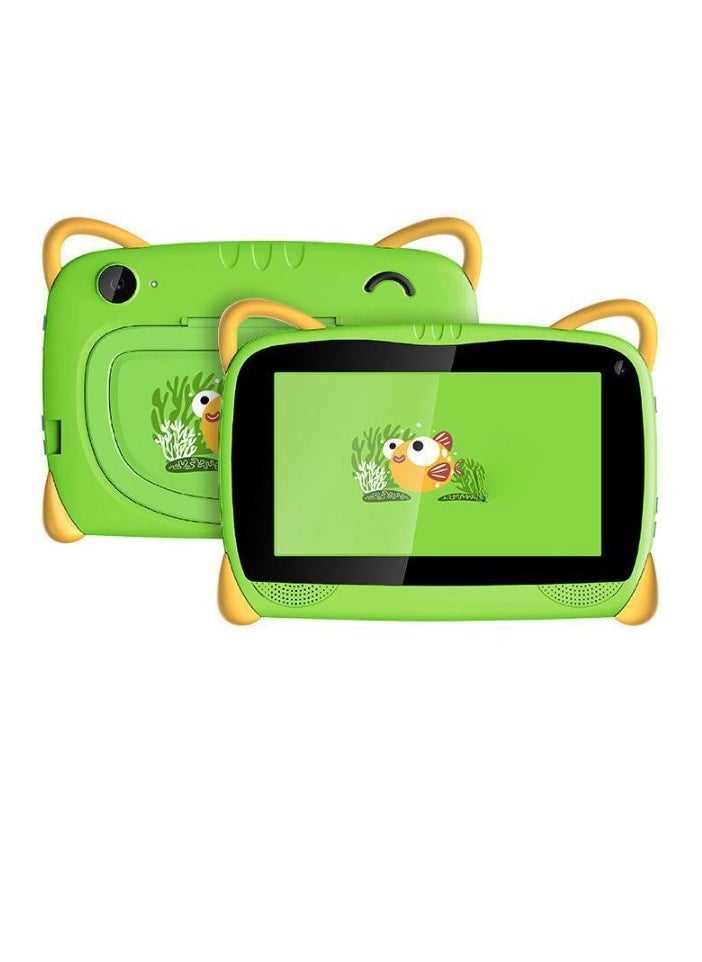 AROAQ K85 Kids Tablet, 7 Inch Android Wifi Pad, Portable Cartoon Tablet Tutor Machine, Quad Core Processor Dual Cameras Touch Pad Computer For Children, (1pc, Green)  - Image 1
