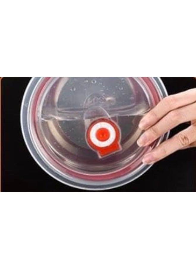 زوبا - علب بغطاء بلاستيك من الستانلس ستيل، مجموعة من 3 قطع ( علب ثلاجة ) - Image 1