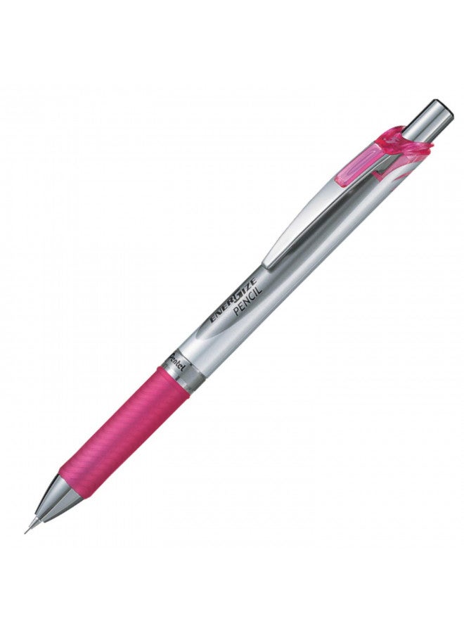 Pentel Mechanical Pencil, Energize, 0.5mm, Silver & Pink (PL75-P) - Image 1