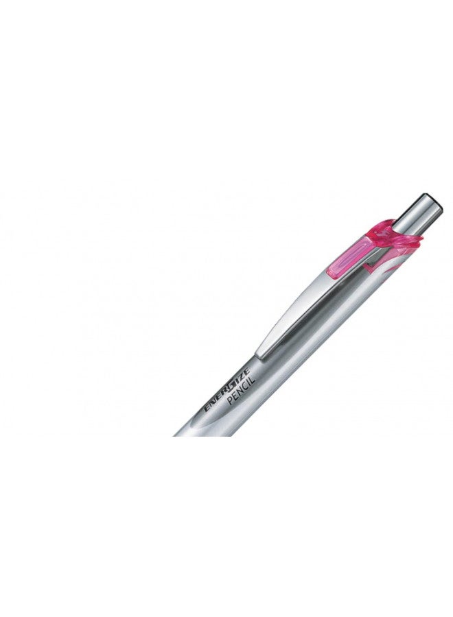 Pentel Mechanical Pencil, Energize, 0.5mm, Silver & Pink (PL75-P) - Image 2