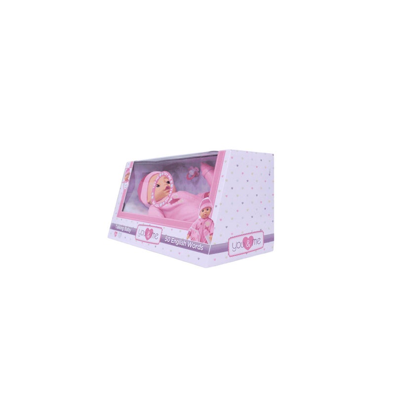 You & Me 50 English Words Talking Baby Doll (40 cm, Pink) - Image 3