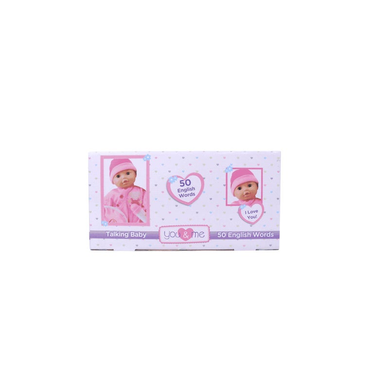 You & Me 50 English Words Talking Baby Doll (40 cm, Pink) - Image 2