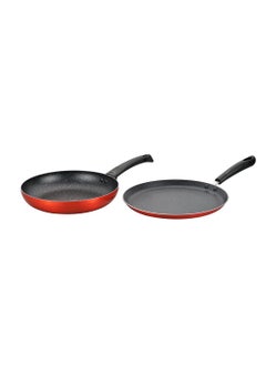 BERGNER ULTRA 2PCS NON-STICK COOKWARE SET, FRYPAN 26CM + TAWA 28CM, PRESSED ALUMINUM COOKING SET, INDUCTION BOTTOM COOKWARE, METALIC ORANGE COLOR, SUITABLE FOR ALL STOVES, BG31307OR  - Image 2