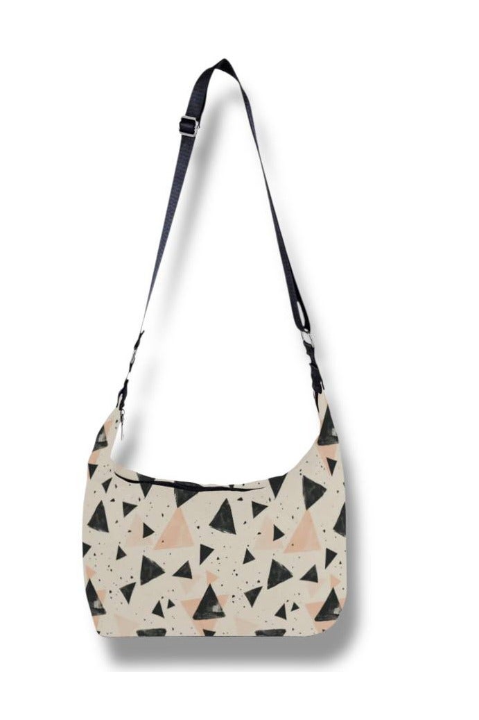 . Women’s Crossbody Bag with Minimalist Triangle Geometric Print – Elegant and Versatile Design - Image 1