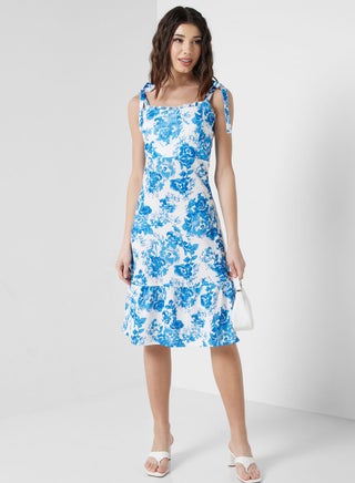 Floral Tie-Strap Dress