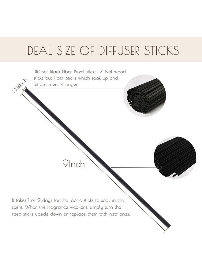 HOSSIAN HOSSIAN 100PCS Reed Diffuser Sticks-9inch Diffuser Black Fiber Reed Sticks-Essential Oil Aroma Replacement Aroma Reed Diffuser Sticks  - Image 2