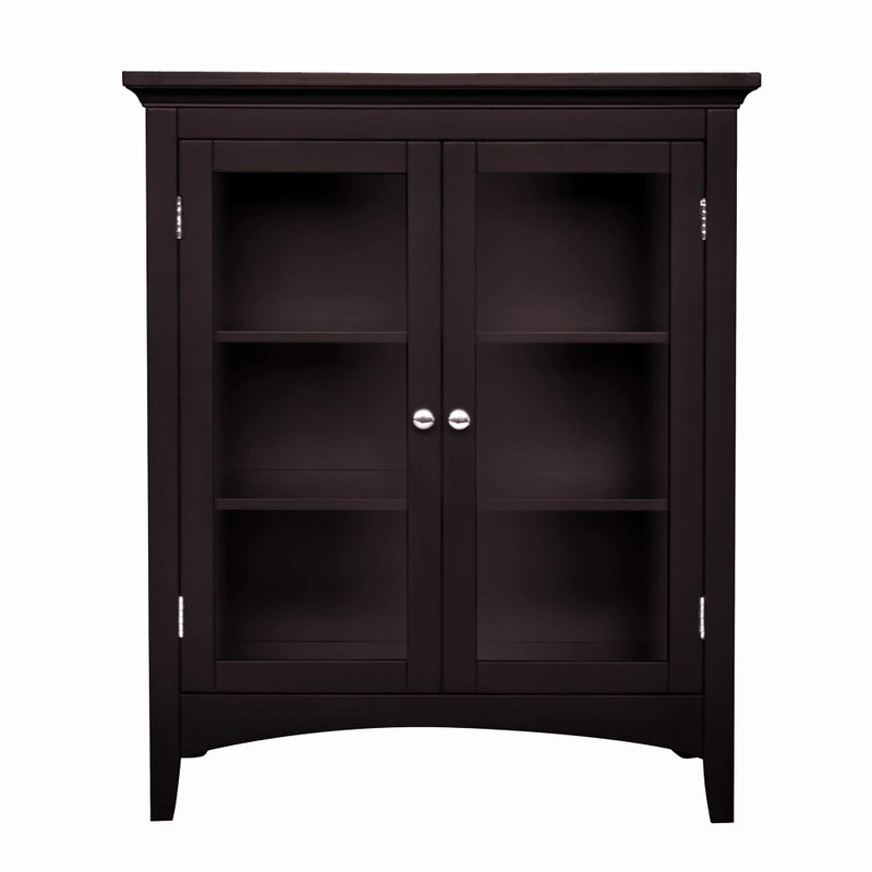 Teamson Home Teamson Home Madison Wooden Floor Cabinet with 2 Glass Doors Espresso 
