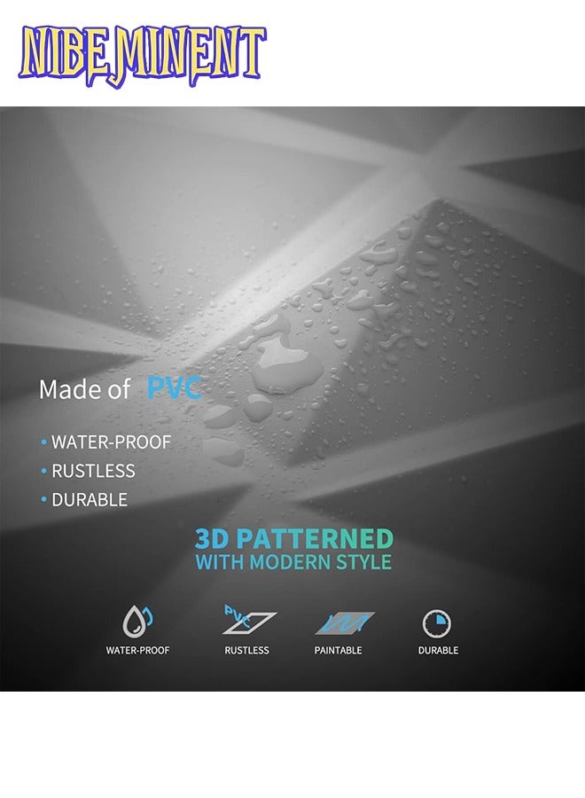 NIBEMINENT Decorative 3D Wall Panels in Diamond Design, PVC 3D Wall Panel Diamond, 3D Textured Wall Panels, for Interior Wall Decor Matt White (16 Pack) (White-30 * 30cm) - Image 3