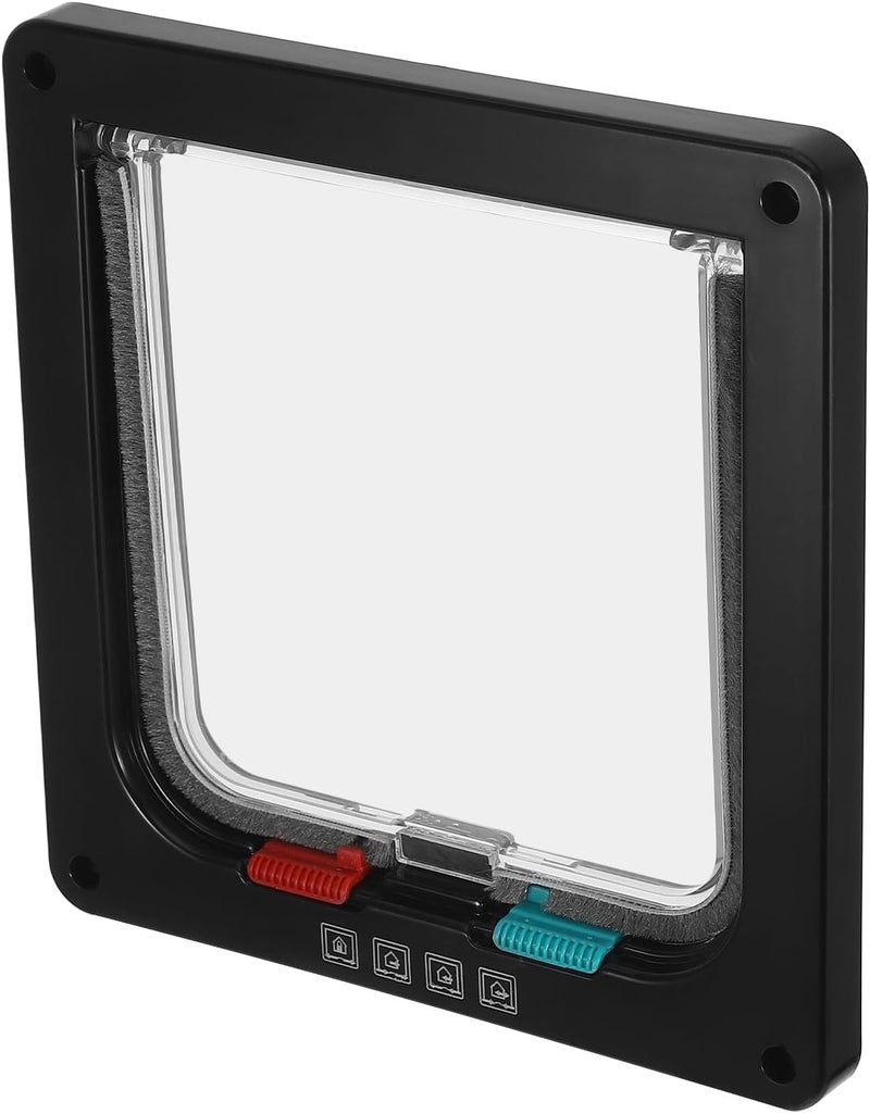 Cat Door for Interior and Exterior Doors Small 20x19x2cm Black Controlled Entry and Exit Suitable for Cats and Small Dogs - Image 1