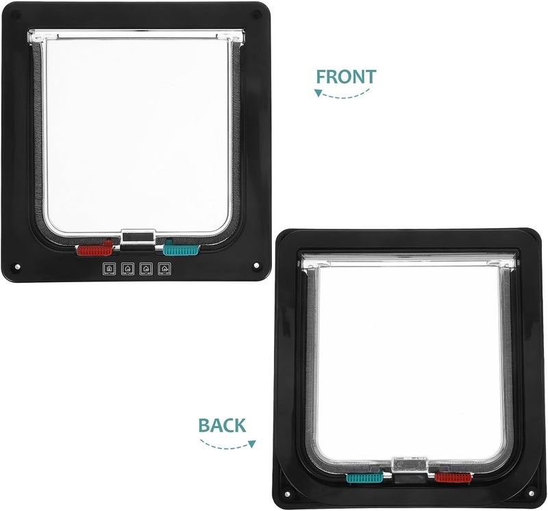 Cat Door for Interior and Exterior Doors Small 20x19x2cm Black Controlled Entry and Exit Suitable for Cats and Small Dogs - Image 3