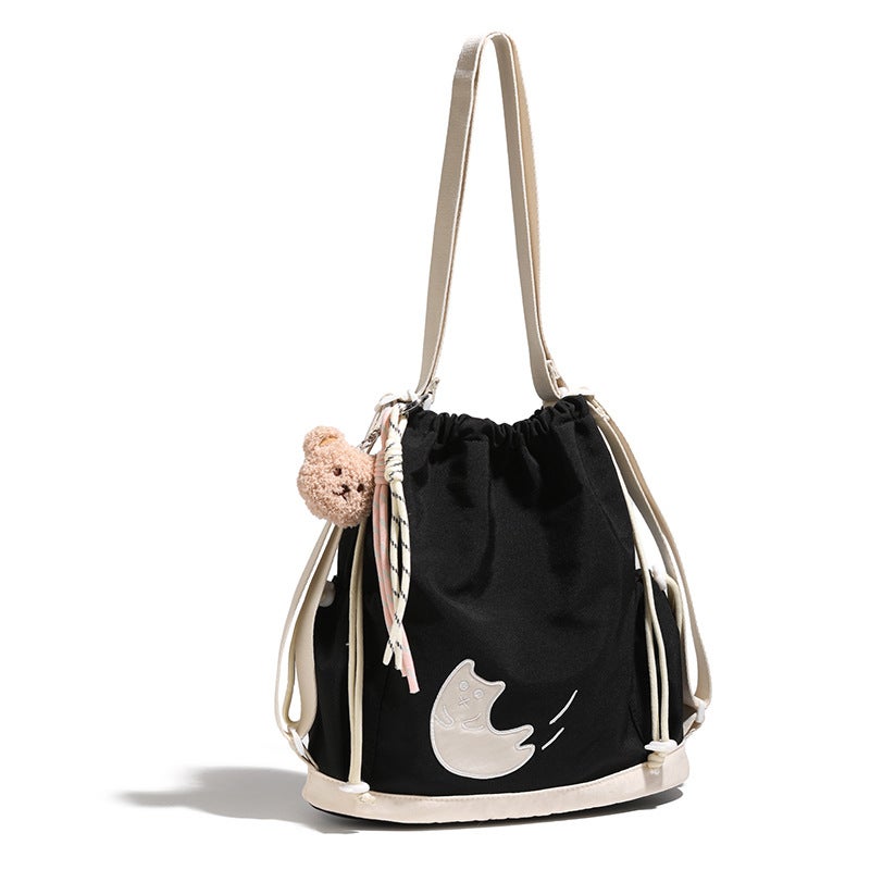 2026 Embroidered Bear Waterproof Casual Crossbody Bucket Bag - Image 4