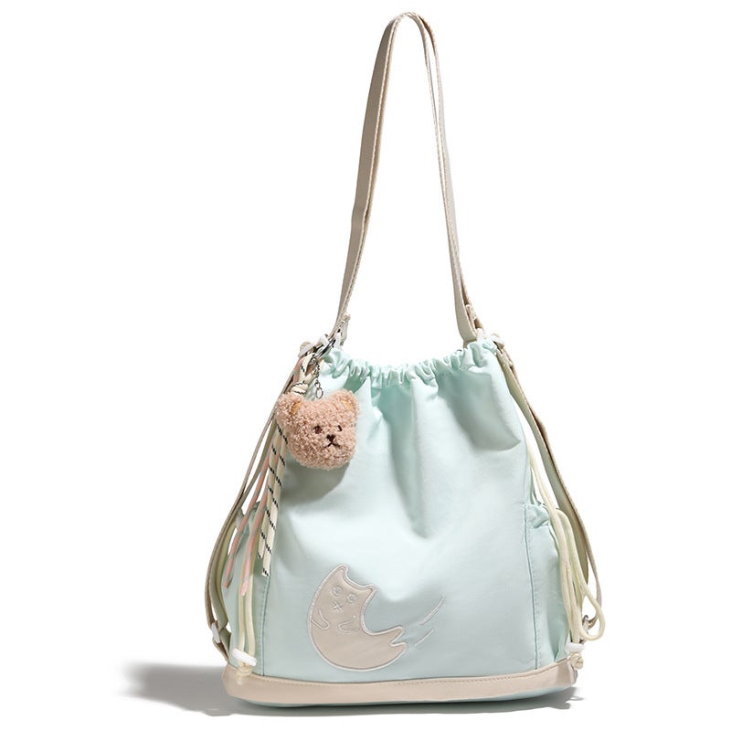 2026 Embroidered Bear Waterproof Casual Crossbody Bucket Bag - Image 1