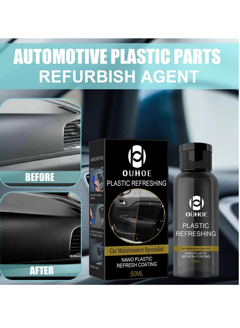 OUHOE Car Plastic Parts Refurbish Agent, Quick Car Plastic Restorer Cream, Plastic Revitalizing Coating Agent,  Automotive Plastic Retreading Agent For Car Interior Cleaning, (OUHOE Set B 30ml)  - Image 5
