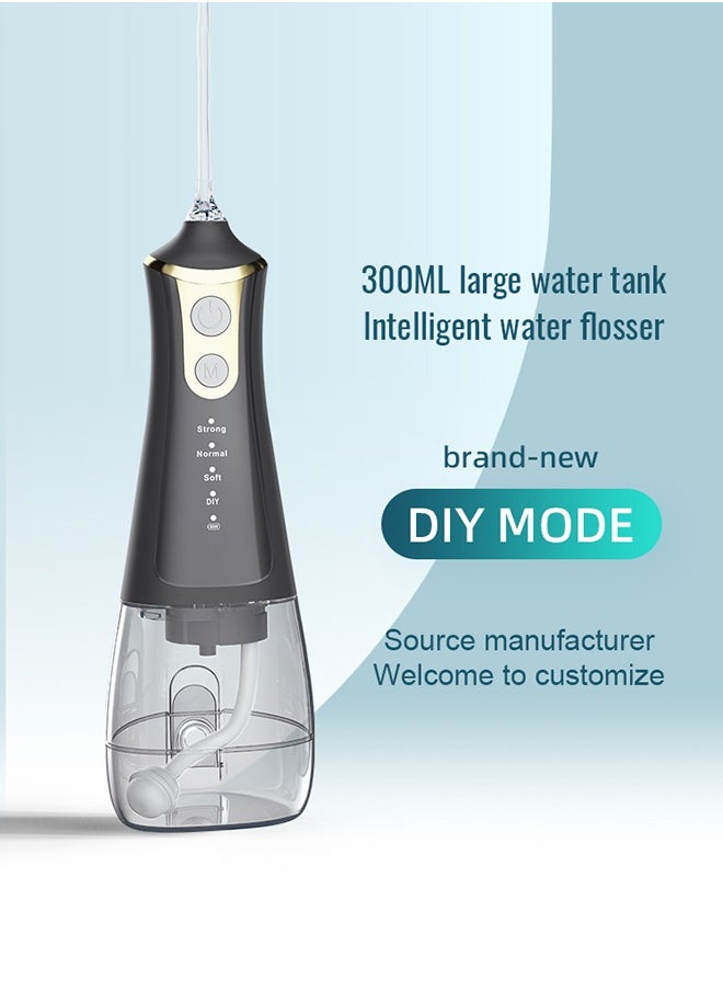 Luttec Cordless Water Flosser Teeth Cleaner, 300ML Cleanable Water Pick Teeth Water USB C 1500 mAh Rechargeable Oral Irrigator IPX6 Waterproof, 4-Mode Dental Water Flosser with 5 Jet Tips for Home,Travel  - Image 3