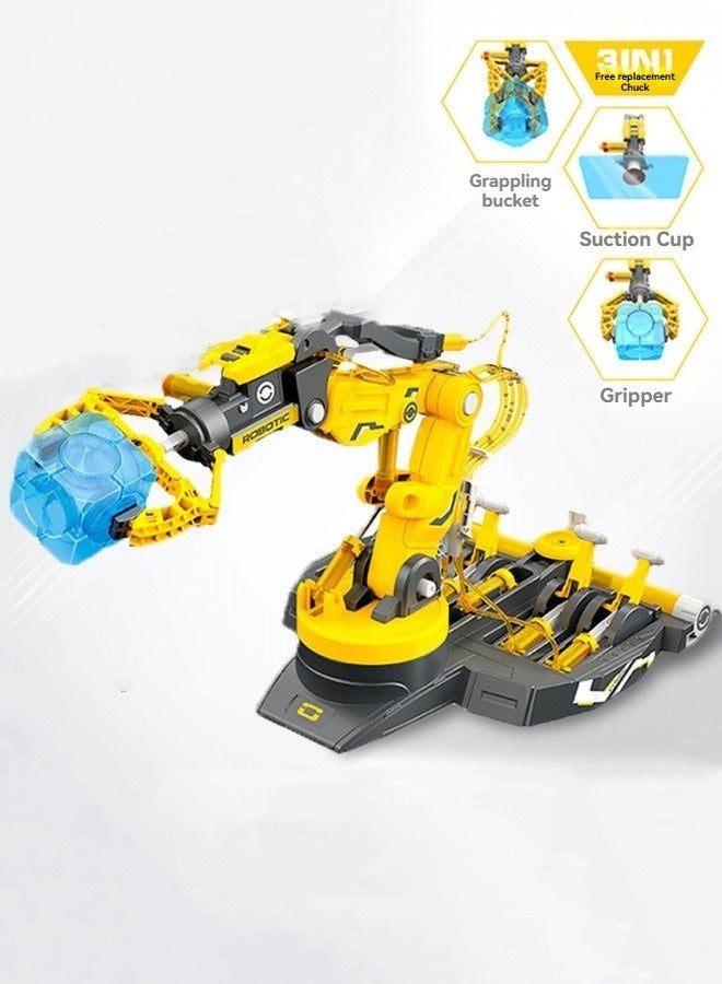 Loquat Science experiment toy set children's science and education 3 in 1 hydraulic mechanical arm building blocks hydraulic mechanical assembly engineering vehicle  - Image 3