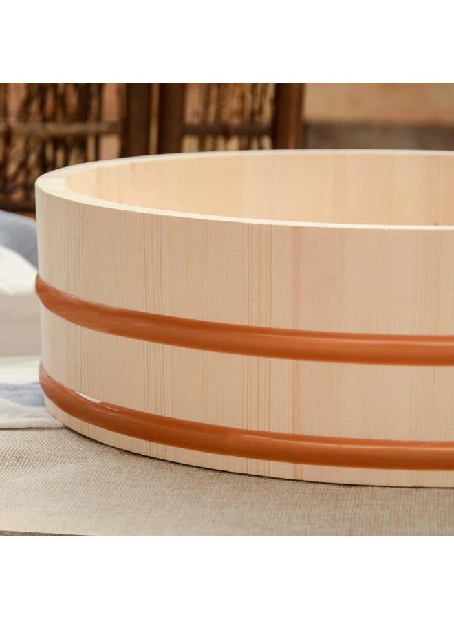 Kichgather 13 Inch Wooden Sushi Rice Bowl Hangiri Sushi Oke Rice Mixing Tub - Image 4