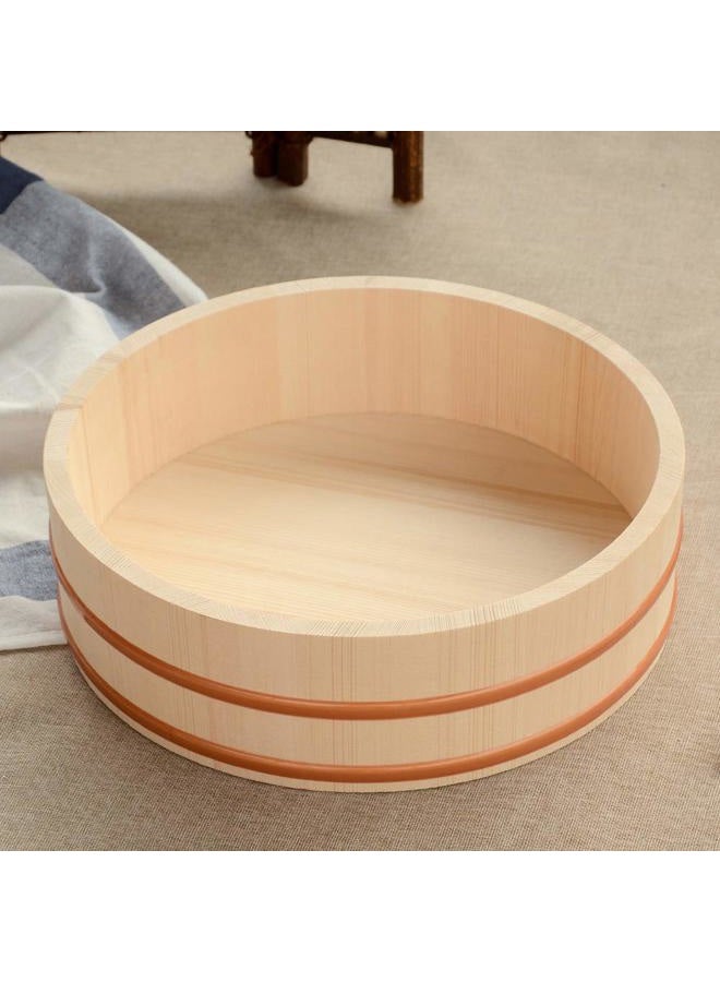 Kichgather 13 Inch Wooden Sushi Rice Bowl Hangiri Sushi Oke Rice Mixing Tub - Image 2