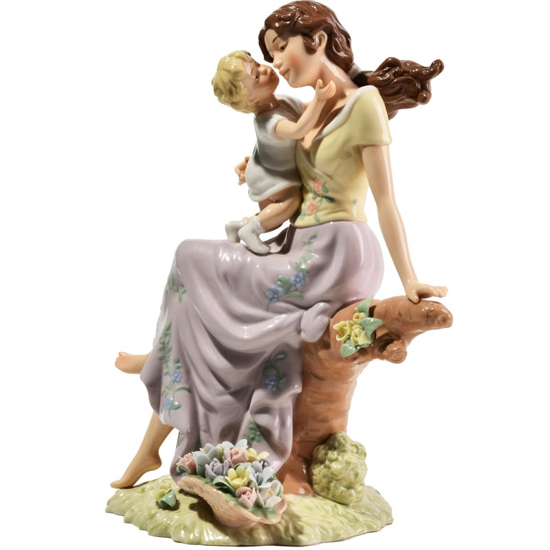 MTME Porcelain Figurines Mom I Love You Memorabilia Sculpture Home Decor