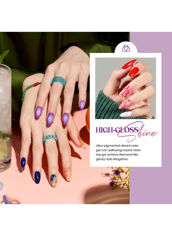 beetles Gel Polish - Beetles Gel Nail Polish Set 36 PCS- Spring Gel Polish 32 Colors with Base Top Coat Soak off U V Nail Gel Burgundy Red Pink Green Blue Purple Black White Gel Polish Set Valentines Day Gifts for Women - Image 1