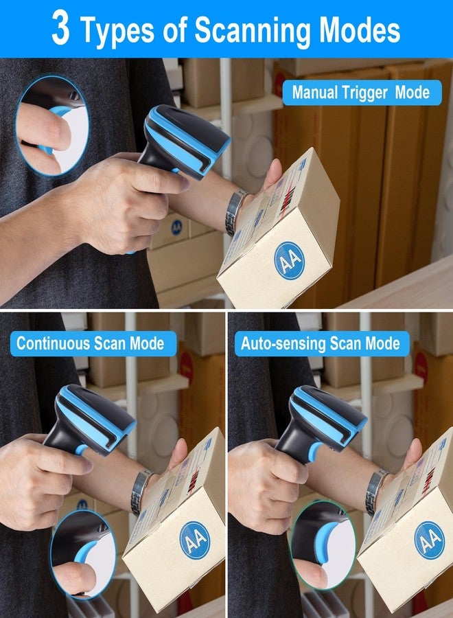 JRHC Barcode Scanner Wireless, 1D Laser Barcode Reader with Stand 2.4G Wireless & USB Wired Connection 2 in 1 Plug and Play Handheld Bar Code Scanners - Image 5