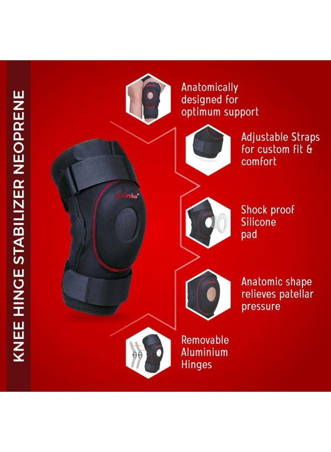 Dr. Ortho Dr.Ortho Knee Hinge Stabilizer Neoprene, Knee Support for Pain Relief, Patella Support for Meniscus Tear Pain, Knee Support and Knee stabilize, Tendon Suppot Knee Cap for Men & Women - 2XL - Image 3