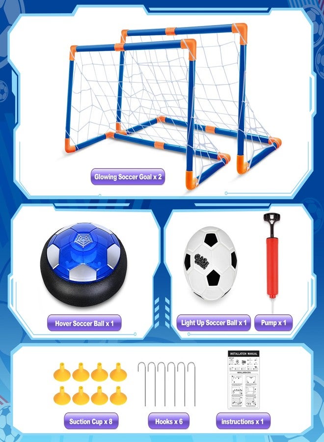 ShyLizard Soccer Ball Toys Game for Kids Age 3 4 5 6 7 8-12, Hover Soccer Ball Set with Hover Soccer Balls, Light-Up Indoor football Balls and 2 Goals, Christmas Birthday Gifts for Boy Girl 3-5 6-8 Year Old - Image 2