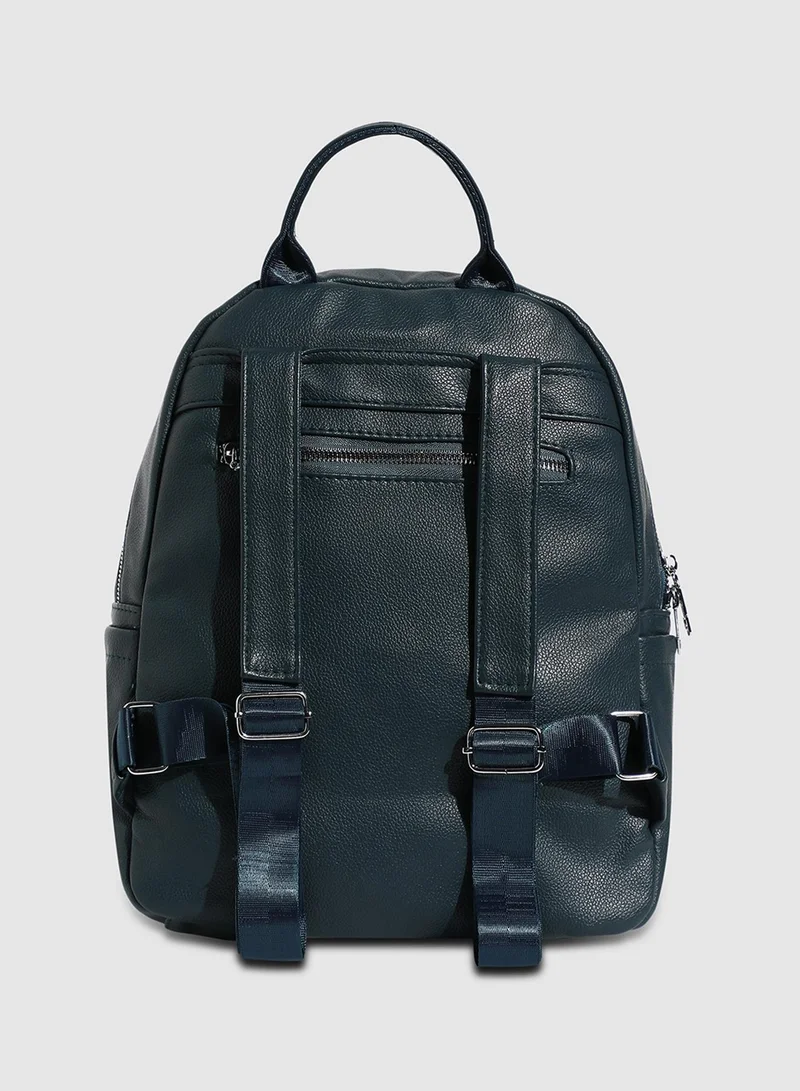 Haute Sauce  Zip-Front Curve Mini Backpack - Blue for Women | Best Price UAE