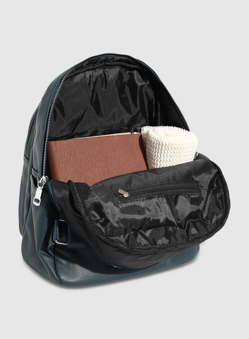 Haute Sauce  Zip-Front Curve Mini Backpack - Blue for Women | Best Price UAE
