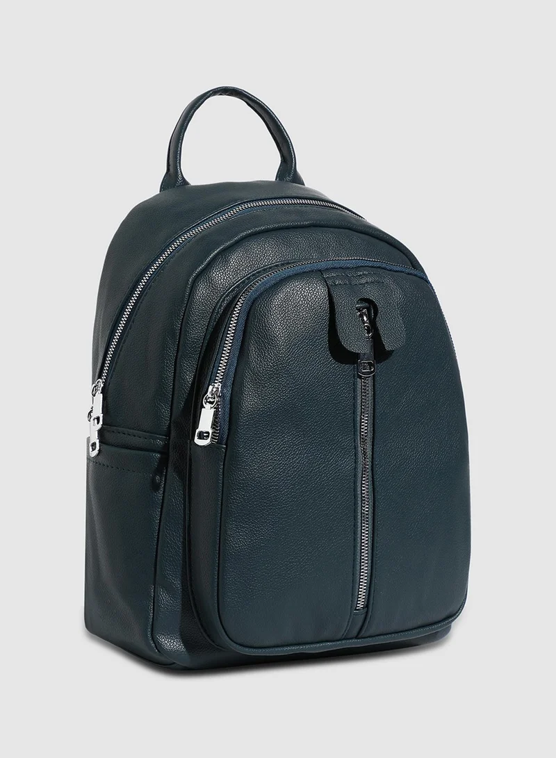 صوص هاوت حقيبة ظهر صغيرة بسحاب أمامي - أزرق