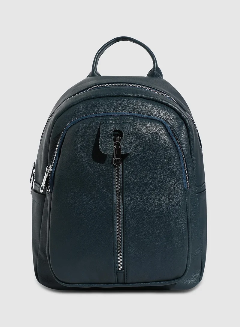 صوص هاوت حقيبة ظهر صغيرة بسحاب أمامي - أزرق