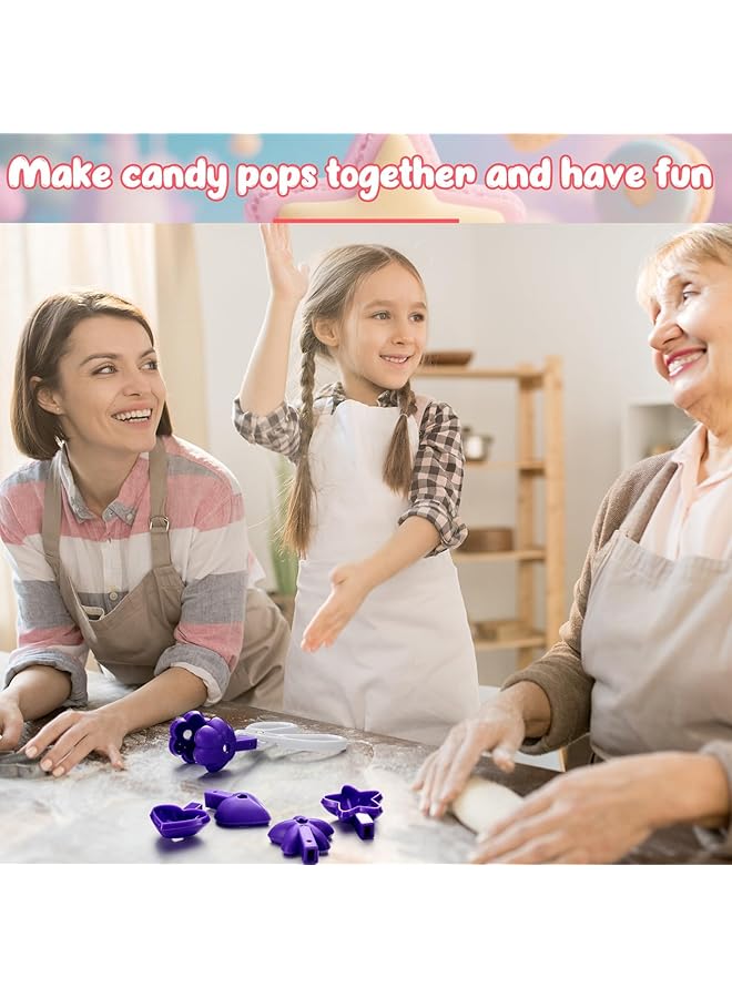 كاست ويف مجموعة قوالب كيك بوب 3 في 1 مع أشكال قلب وزهرة ونجمة، مجموعة قوالب سيليكون غير لاصقة مع مقابض قابلة للإزالة ومضادة للانزلاق للمصاصات والشوكولاتة والحلوى والخبز المنزلي وصنع الحلوى - Image 4