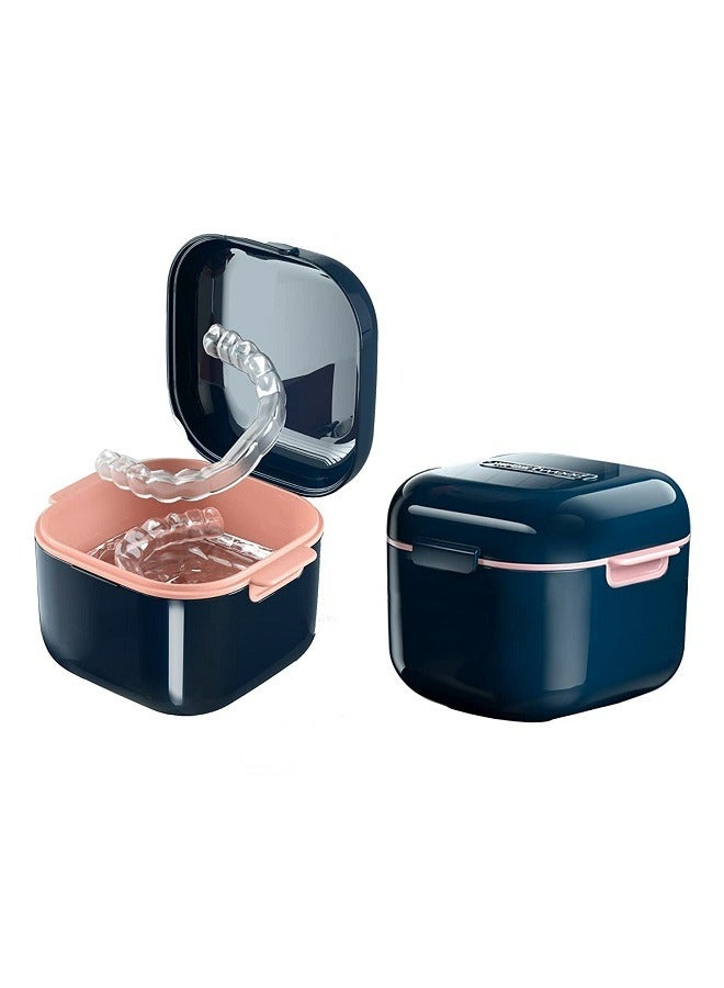 Westwood Soak Box Denture Organizer Invisible Braces Teeth Organizer Cleaning Box  Storage Soaking Container with Strainer Basket - Image 1