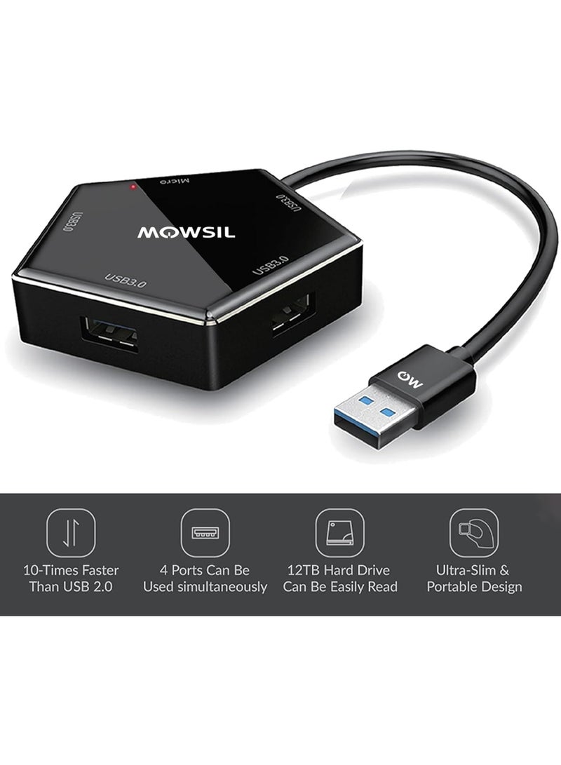 Mowsil 4 Port USB Hub,4*USB A 4 Ports - Image 3