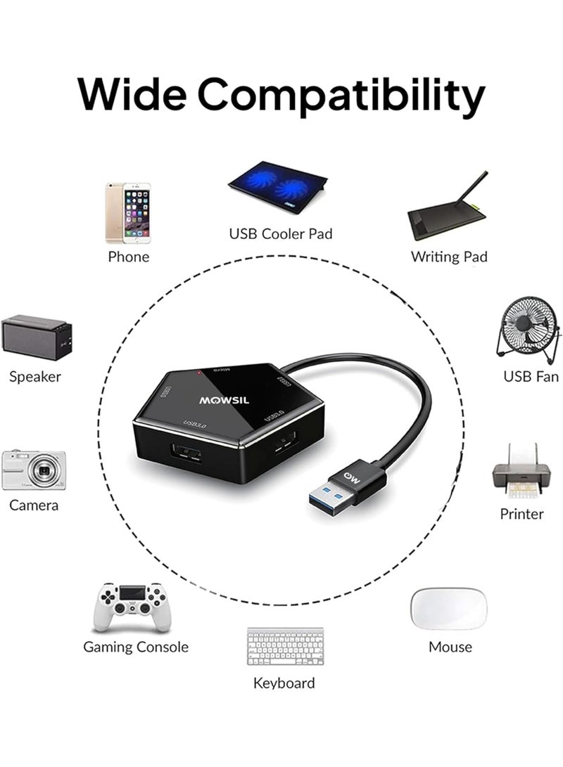 Mowsil 4 Port USB Hub,4*USB A 4 Ports - Image 5