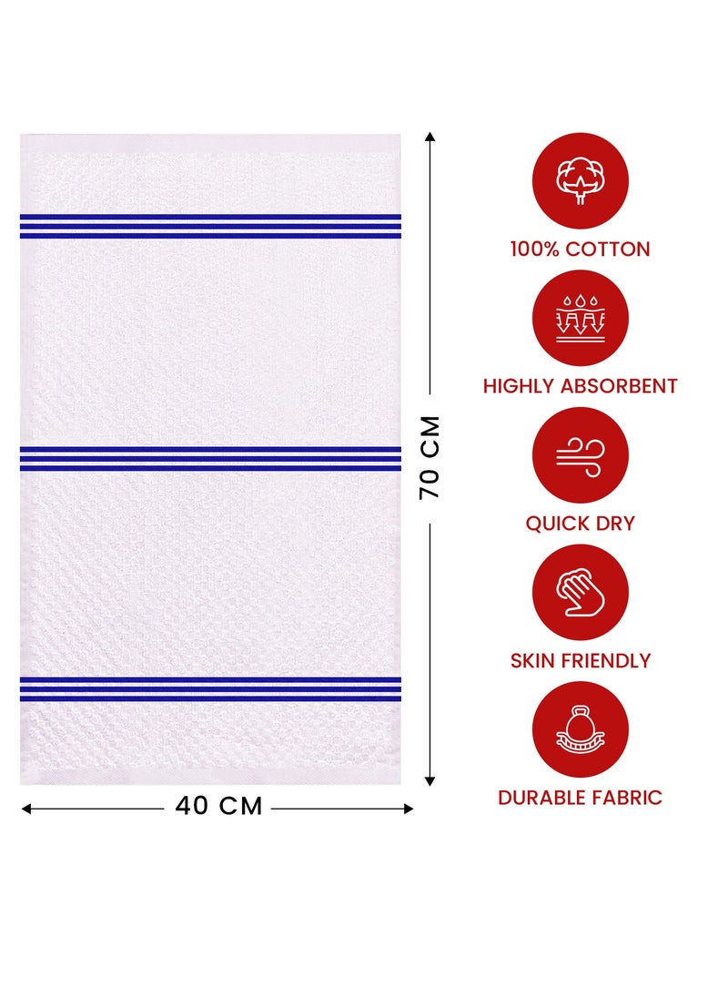 Infinitee Xclusives - Infinitee Xclusives Premium Kitchen Towels – Pack of 3, 100% Cotton (15 x 25 Inches) 38cm x 64cm Absorbent Dish Towels - 425 GSM Tea Towel, Terry Kitchen Dishcloth Towels- Blue Dish Cloth for Household Cleaning - Image 1