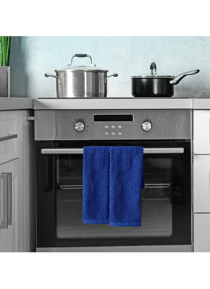 Infinitee Xclusives - Infinitee Xclusives Premium Kitchen Towels – Pack of 3, 100% Cotton (15 x 25 Inches) 38cm x 64cm Absorbent Dish Towels - 425 GSM Tea Towel, Terry Kitchen Dishcloth Towels- Blue Dish Cloth for Household Cleaning - Image 1