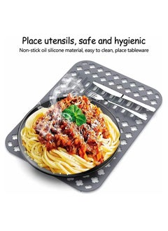 KASTWAVE Dish Drying Mats, Gray, 15.7"" x11.4"" Kitchen Sink Mat and protector, DIY Cuttable Holes Sink Pad Accessory Soft Silicone Dish Drying Mats Non-Slip Heat Resistant  - Image 3